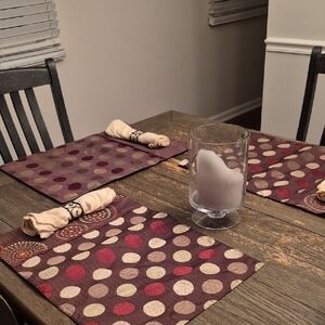 Elegant Polka Dot Placemats - Set of 6